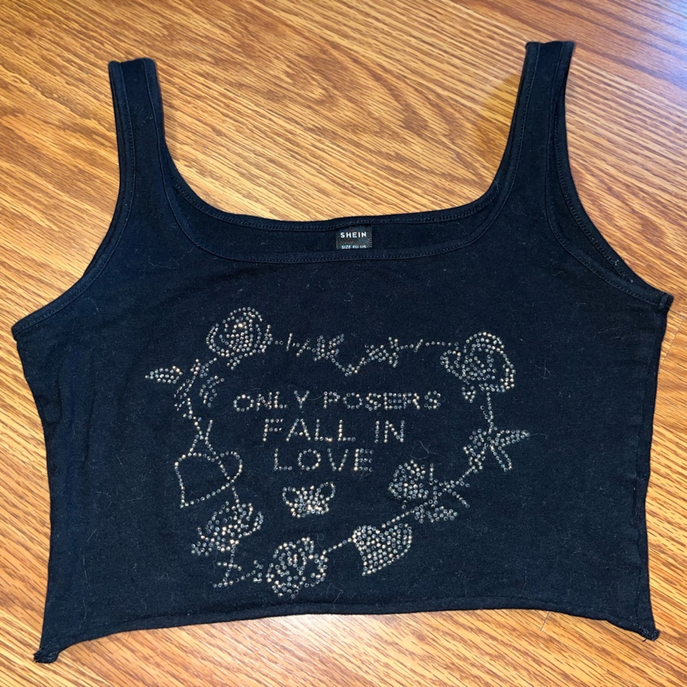 5/$25❌ FINAL CALL❌ SHEIN rhinestone cropped tank